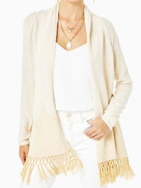 Lilly Pulitzer Tatum Cardigan Sweater in Gold Size Medium
